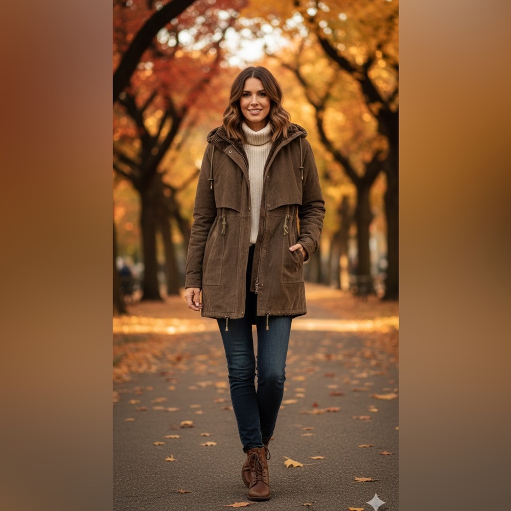 Premier Vintage Women's Suede Leather Utility Jacket in Brown